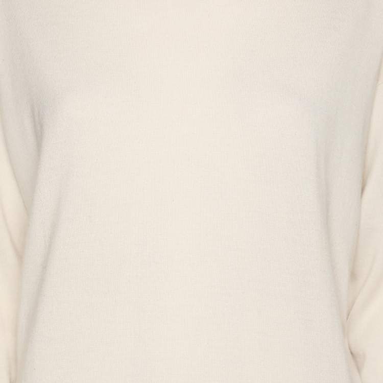 Pre Owned Brunello Cucinelli Light Beige Cashmere Blend Sweater M