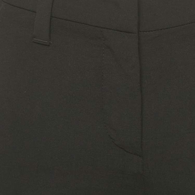 Pre Owned Brunello Cucinelli Black Wool Monili Hem Trousers XS