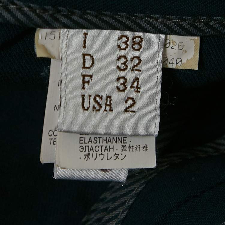 Pre Owned Brunello Cucinelli Blue Cotton Slim Fit Trousers S