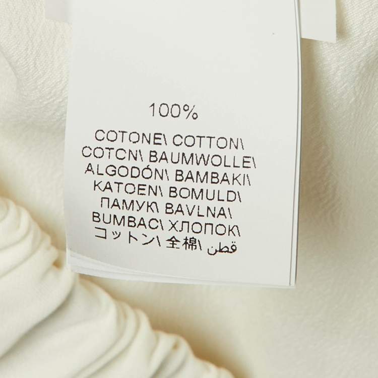 Pre Owned Brunello Cucinelli White Cotton Midi Skirt S