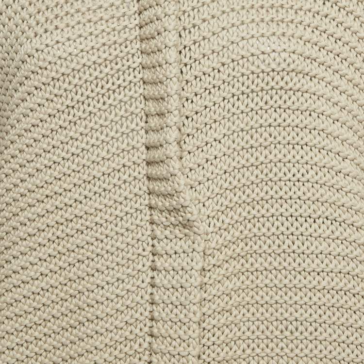 Pre Owned Brunello Cucinelli Beige Chunky Knit Zip-Up Cardigan S