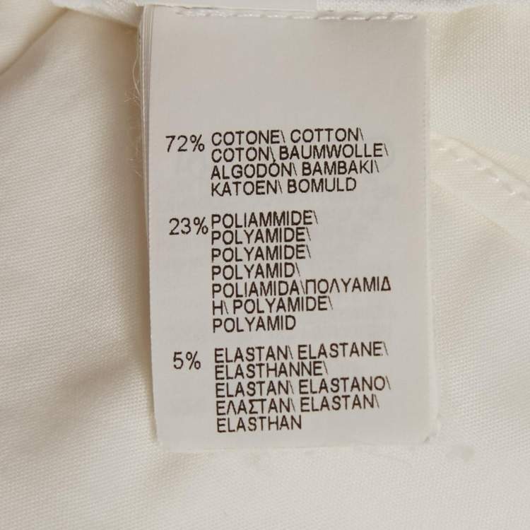 Pre Owned Brunello Cucinelli White Cotton Blend Embellished Trim Short Sleeve Shirt S 