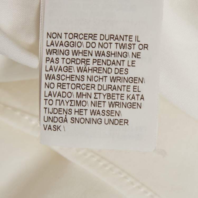 Pre Owned Brunello Cucinelli White Cotton Blend Embellished Trim Short Sleeve Shirt S 