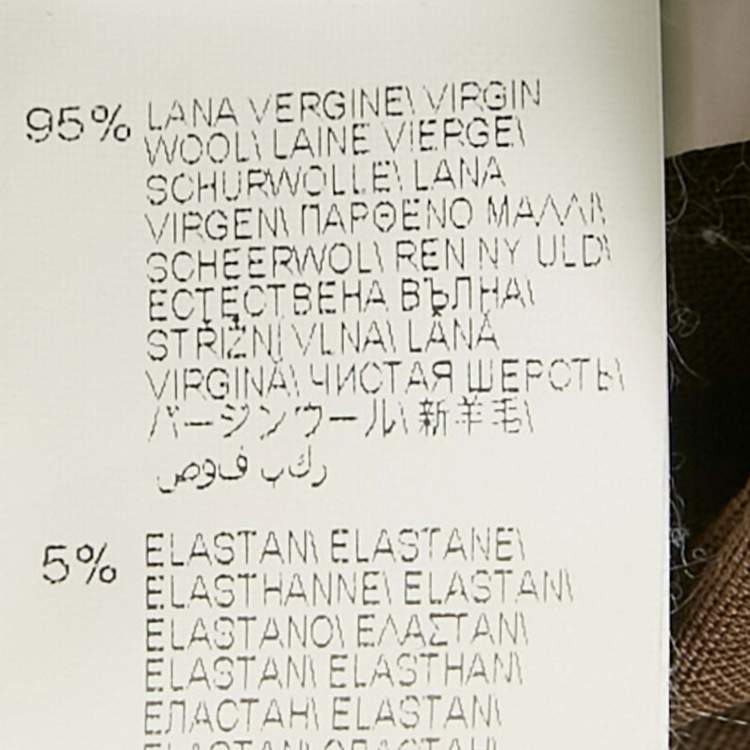 Pre Owned Brunello Cucinelli Brown Velvet Trim Wool Trousers S