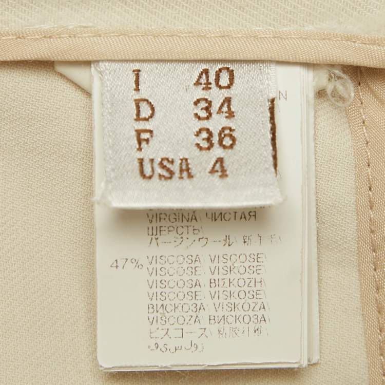 Pre Owned Brunello Cucinelli Beige Wool Blend Jogger Pants S