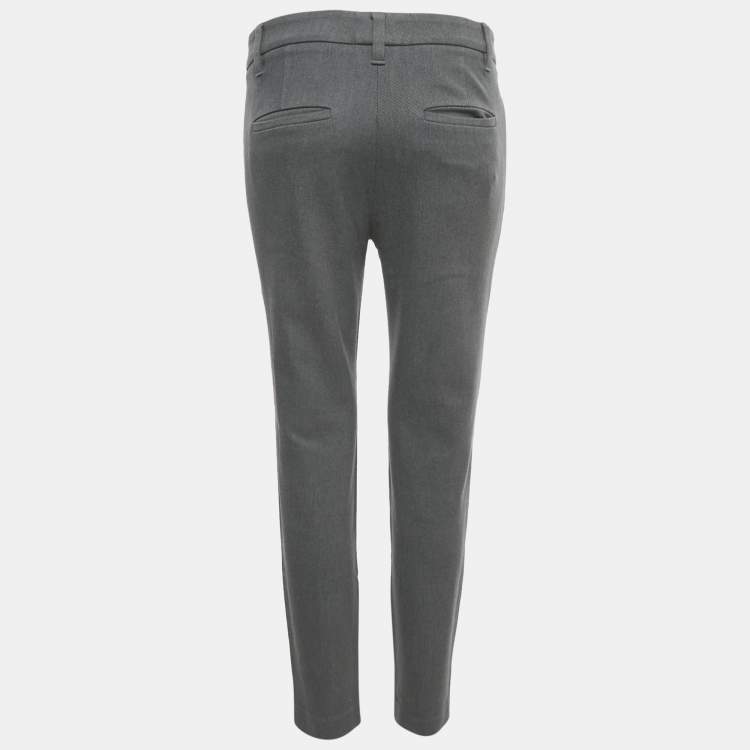 Pre Owned Brunello Cucinelli Grey Gabardine Formal Trousers M