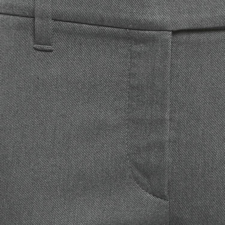 Pre Owned Brunello Cucinelli Grey Gabardine Formal Trousers M