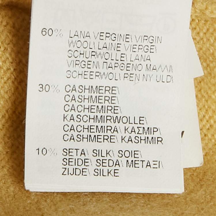 Pre Owned Brunello Cucinelli Yellow Wool Knit Monili Detail Sweater M