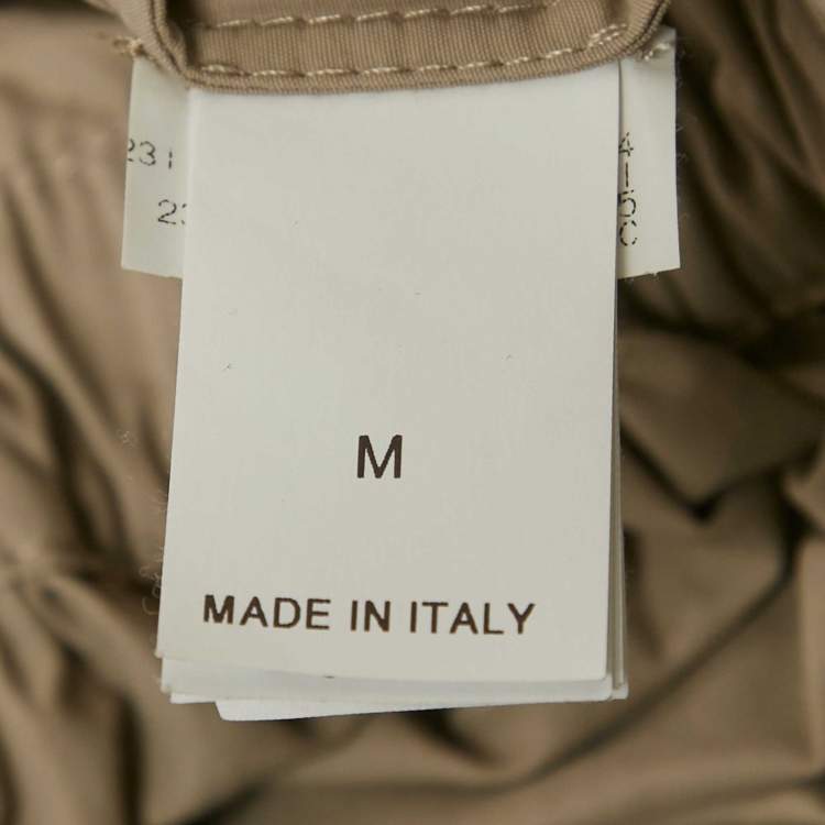 Pre Owned Brunello Cucinelli Beige Cotton Blend Pleated Midi Dress M