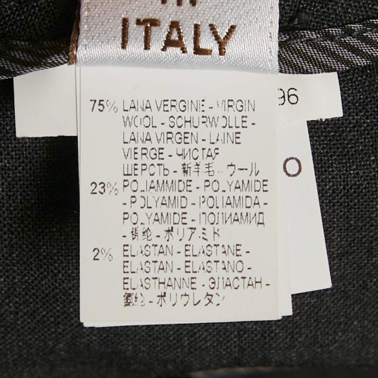 Pre Owned Brunello Cucinelli Grey Embellished Trim Wool Blend Trousers S