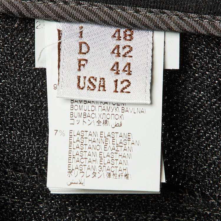 مملوكة مسبقًا Brunello Cucinelli Grey Cotton Mohair Waist Band Wide Leg Pants L