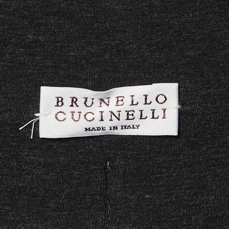 مملوكة مسبقًا Brunello Cucinelli Grey Cotton Mohair Waist Band Wide Leg Pants L
