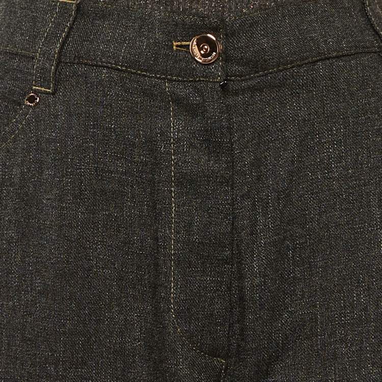 مملوكة مسبقًا Brunello Cucinelli Grey Cotton Mohair Waist Band Wide Leg Pants L