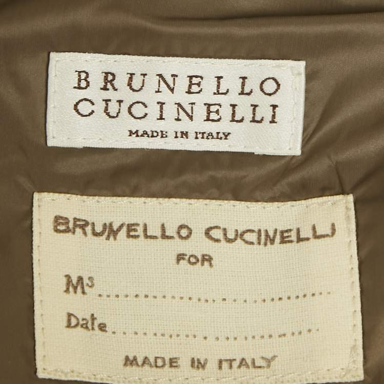 Pre Owned Brunello Cucinelli Grey Wool Blend Down Vest Jacket S