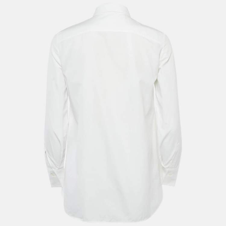 Pre Owned Brunello Cucinelli White Cotton Buttoned Shirt XS