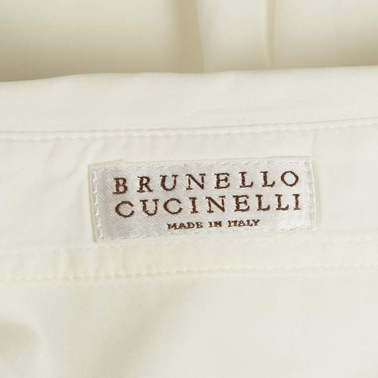 Pre Owned Brunello Cucinelli White Cotton Buttoned Shirt XS