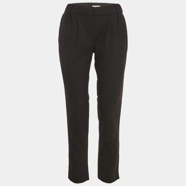 Pre Owned Brunello Cucinelli Black Monili Detail Trousers S