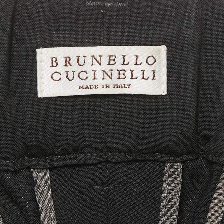 Pre Owned Brunello Cucinelli Black Monili Detail Trousers S