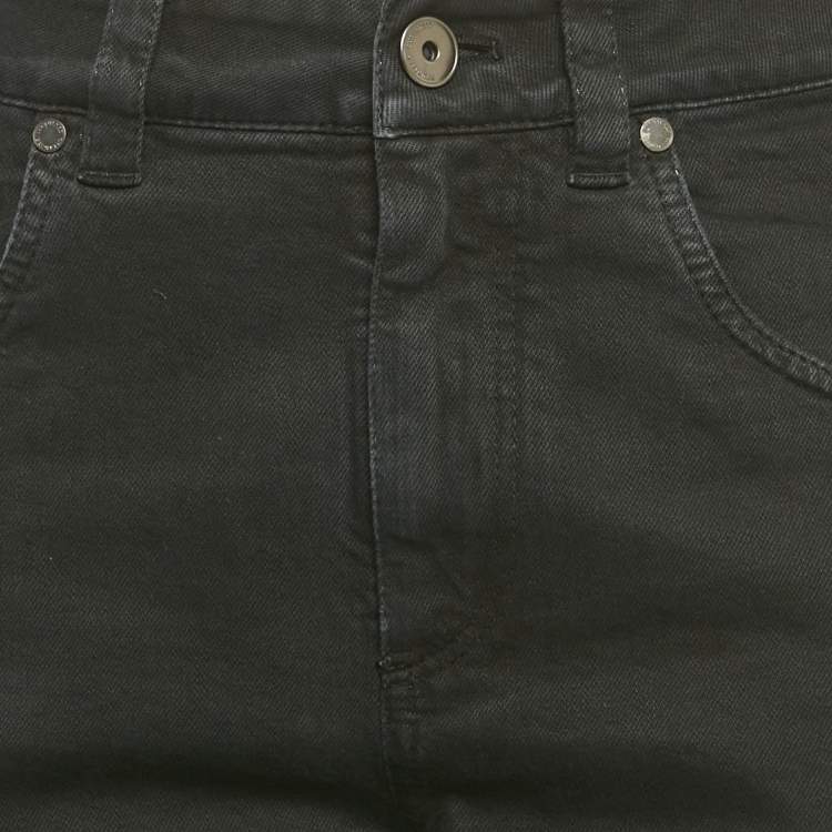 Pre Owned Brunello Cucinelli Black Denim Straight Leg Mid Rise Jeans S/Waist 27"