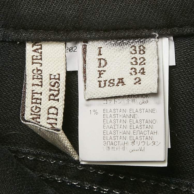 Pre Owned Brunello Cucinelli Black Denim Straight Leg Mid Rise Jeans S/Waist 27"