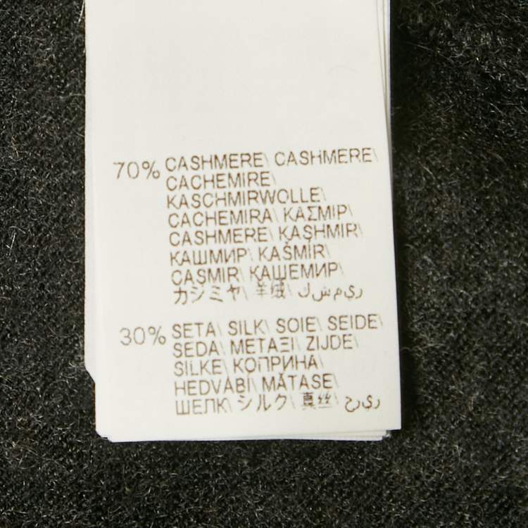 Pre Owned Brunello Cucinelli Grey Cashmere Monili Detail Cardigan M