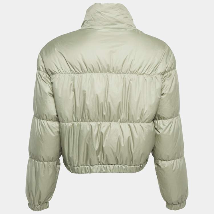 Pre Owned Brunello Cucinelli Light Green Synthetic Puffer Down Jacket S