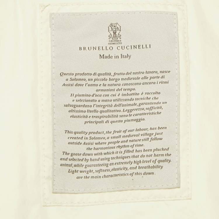 Pre Owned Brunello Cucinelli Light Green Synthetic Puffer Down Jacket S