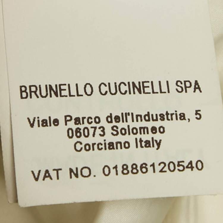 Pre Owned Brunello Cucinelli Light Green Synthetic Puffer Down Jacket S