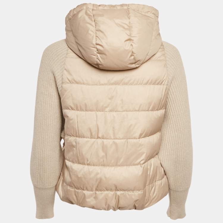 Pre Owned Brunello Cucinelli Beige Synthetic Puffer Down Jacket XS