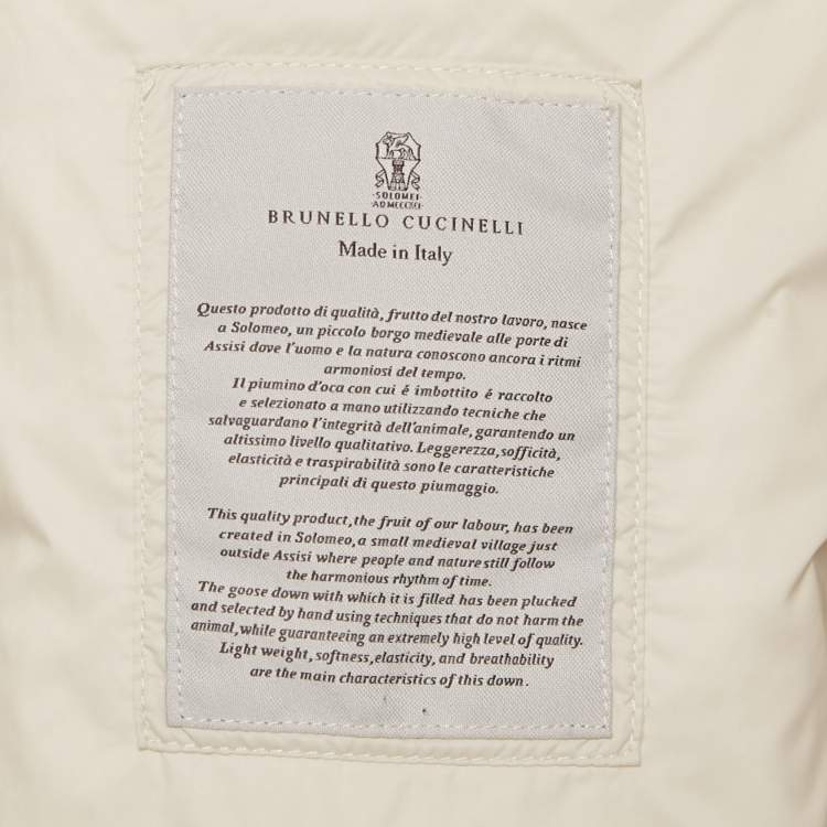 Pre Owned Brunello Cucinelli Beige Synthetic Puffer Down Jacket XS