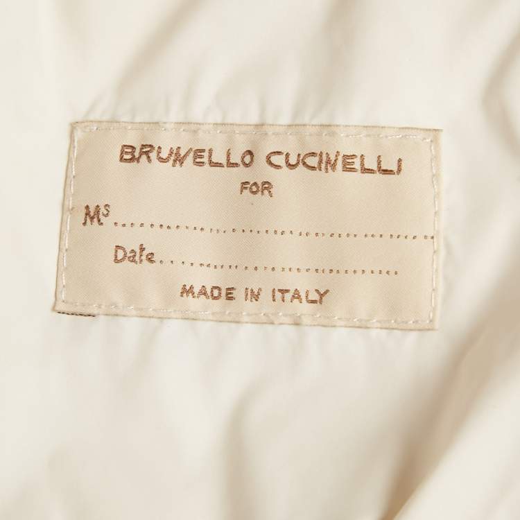 Pre Owned Brunello Cucinelli Beige Synthetic Puffer Down Jacket XS
