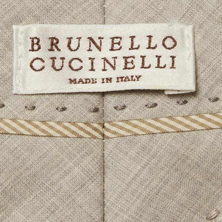 Pre Owned Brunello Cucinelli Gold Linen Blend Straight Fit Trouser S /Waist 27"
