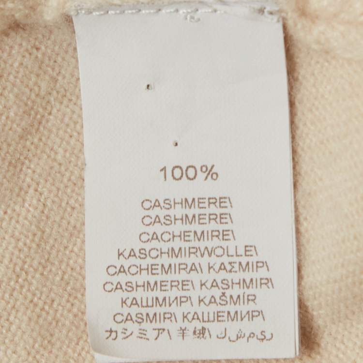 Pre Owned Brunello Cucinelli Beige Cashmere V-Neck Sweater M
