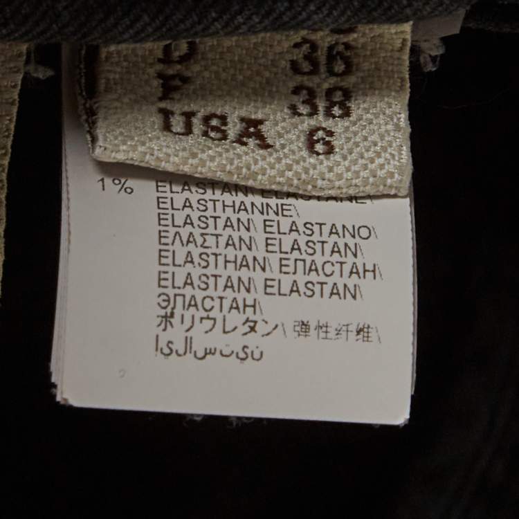 Pre Owned Brunello Cucinelli Dark Grey Denim Monili Cropped Jeans M/Waist 33"