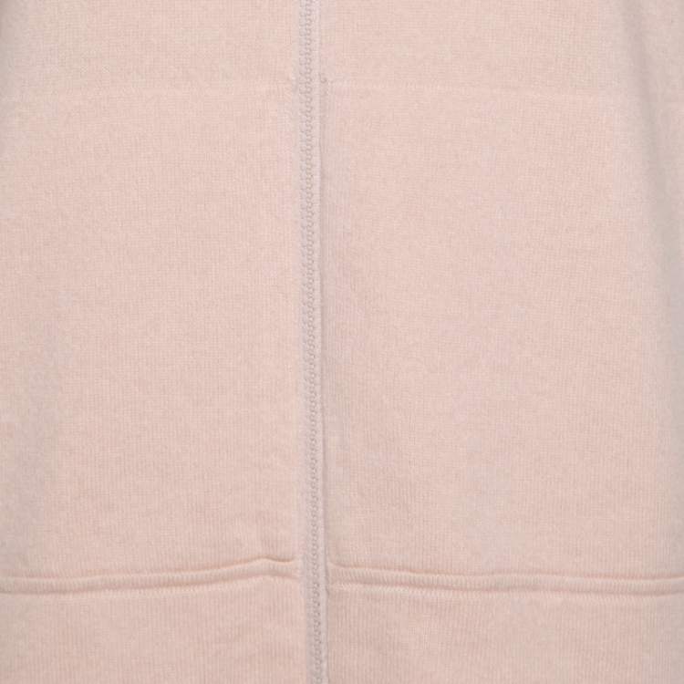 Pre Owned Brunello Cucinelli Blush Pink Cashmere Zip Front Box Sweater XL