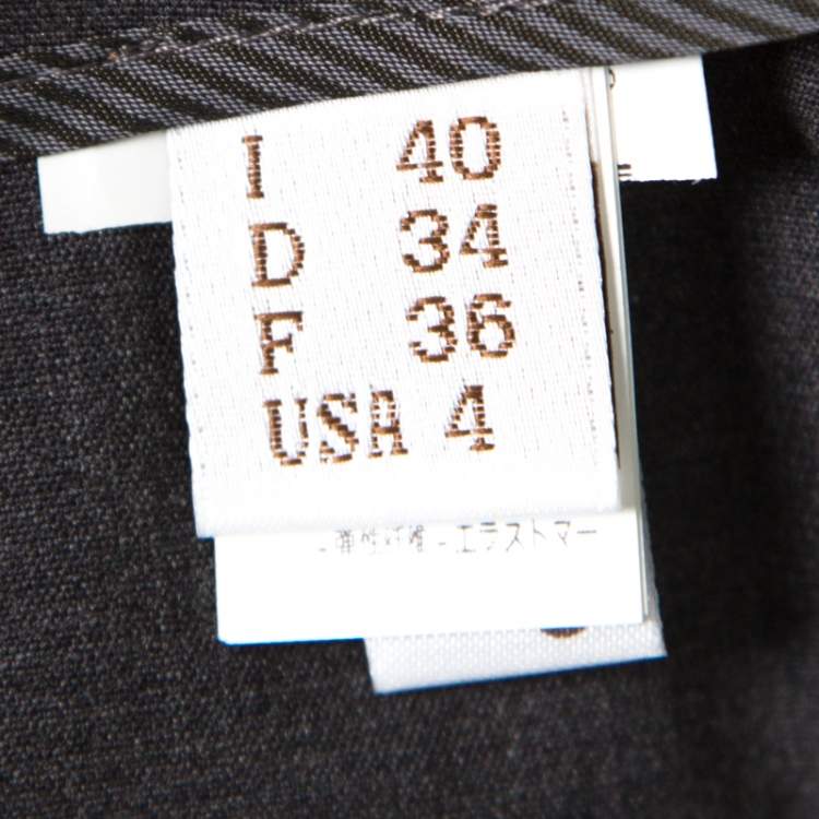 Pre Owned Brunello Cucinelli Dark Grey Cotton Ribbed Waist Trim Cuffed Hem Pants M