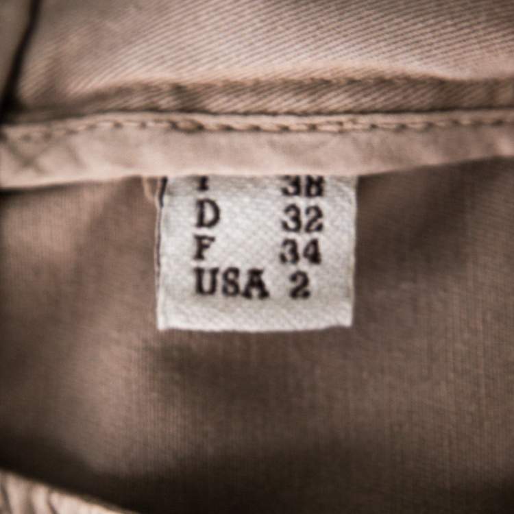 Pre Owned Brunello Cucinelli Beige Stretch Cotton Skinny Ankle Length Trousers S