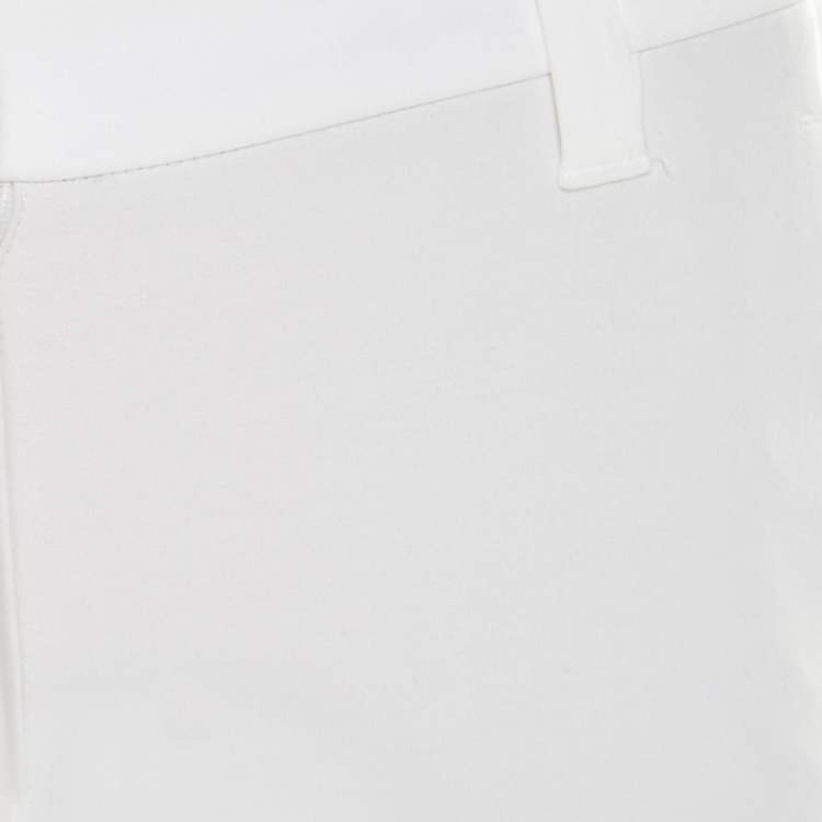 Pre Owned Brunello Cucinelli White Cotton Stretch Tapered Formal Trousers S