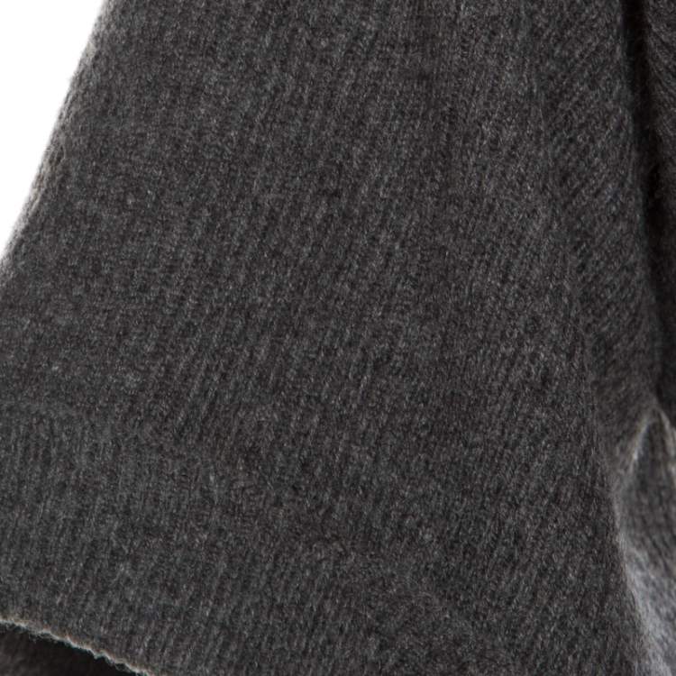 Pre Owned Brunello Cucinelli Grey Cashmere Ribbed Shrug ( One Size )