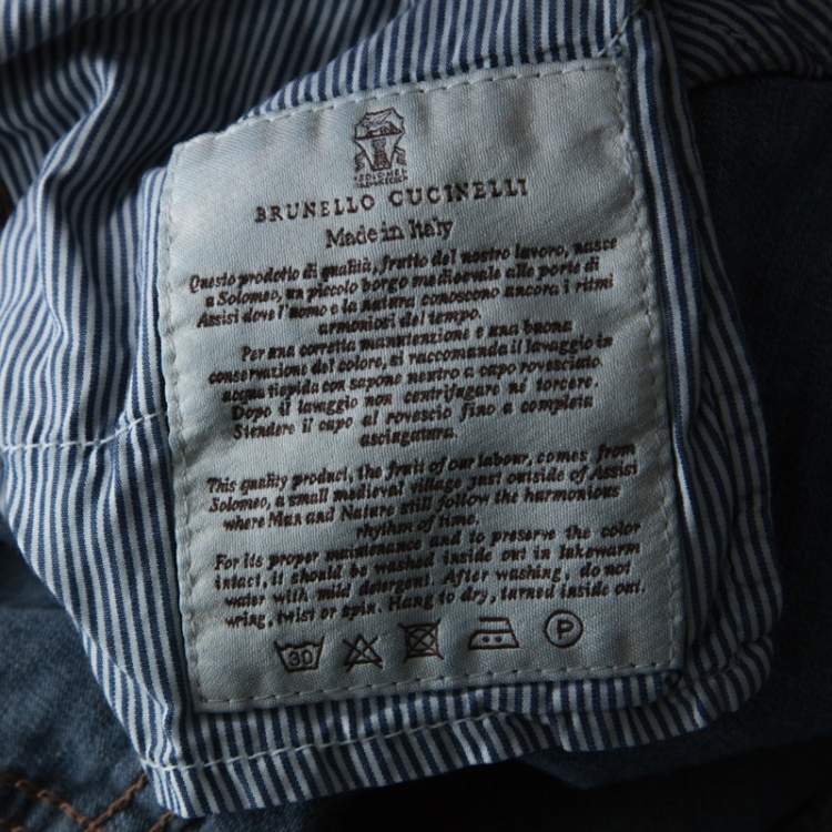 Pre Owned Brunello Cucinelli Blue Medium Wash Skinny Fit Jeans M 