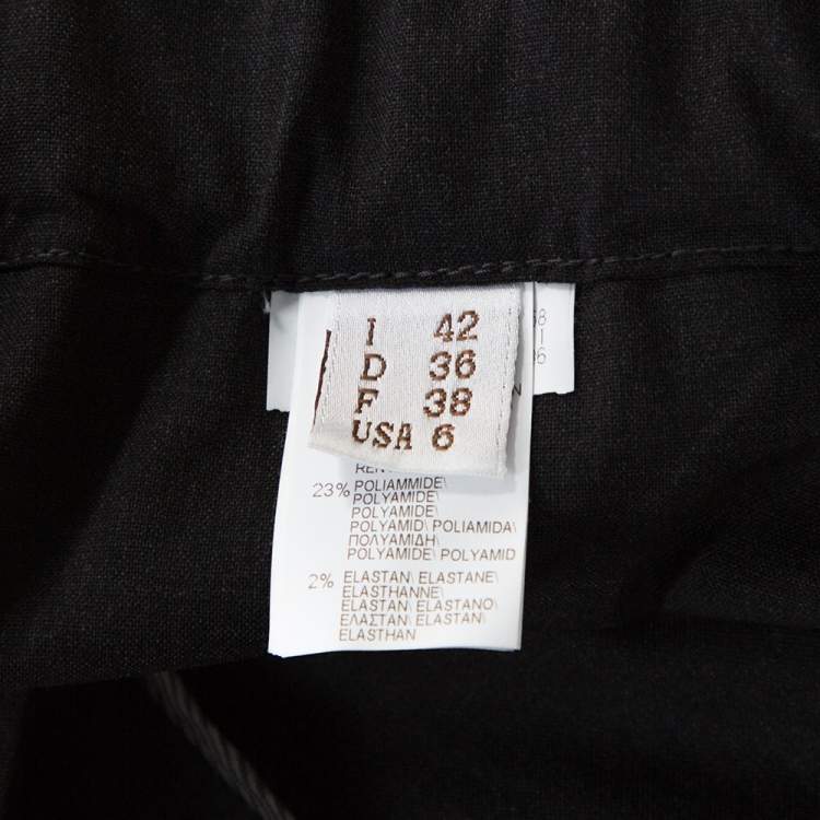 Pre Owned Brunello Cucinelli Dark Grey Wool High Waisted Tapered Trousers M