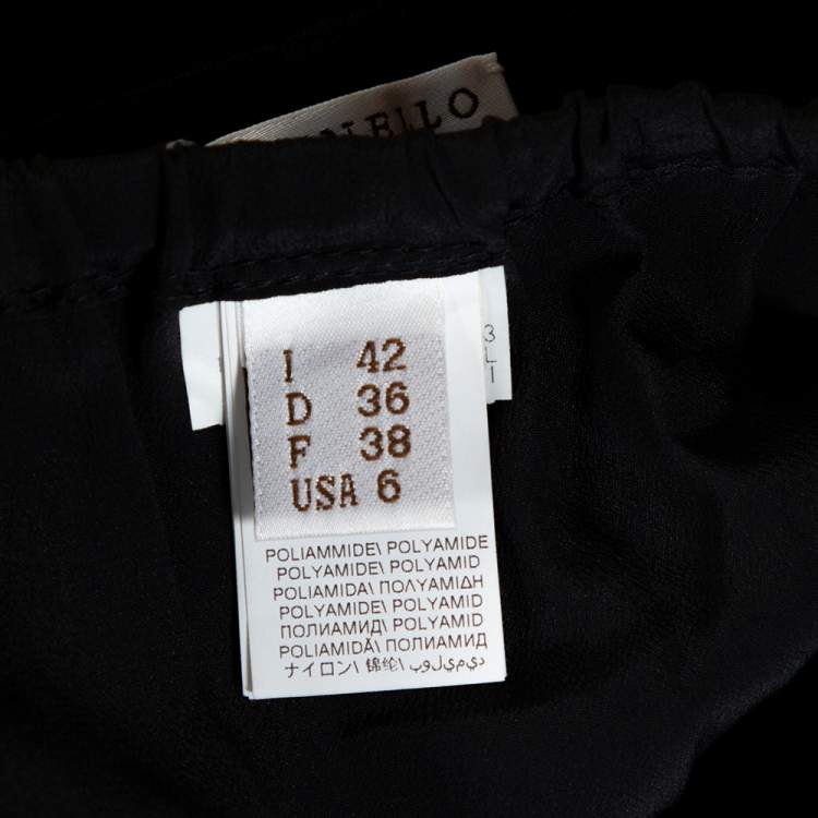 Pre Owned Brunello Cucinelli Black Tulle Tiered Overlay Maxi Skirt M