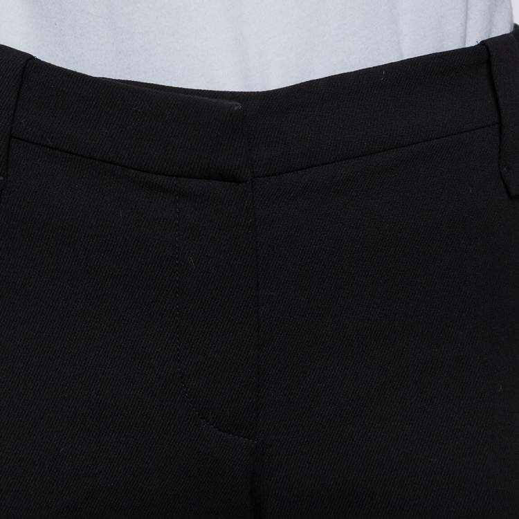 Pre Owned Brunello Cucinelli Black Wool Embellished Hem Detail Tapered Leg Trousers M