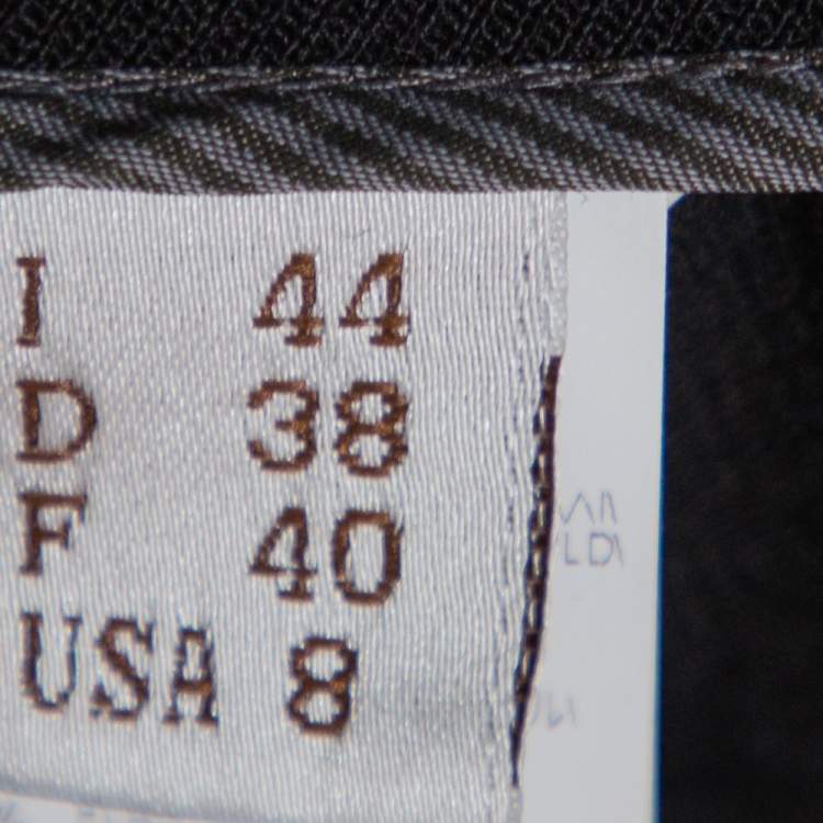 Pre Owned Brunello Cucinelli Black Wool Embellished Hem Detail Tapered Leg Trousers M