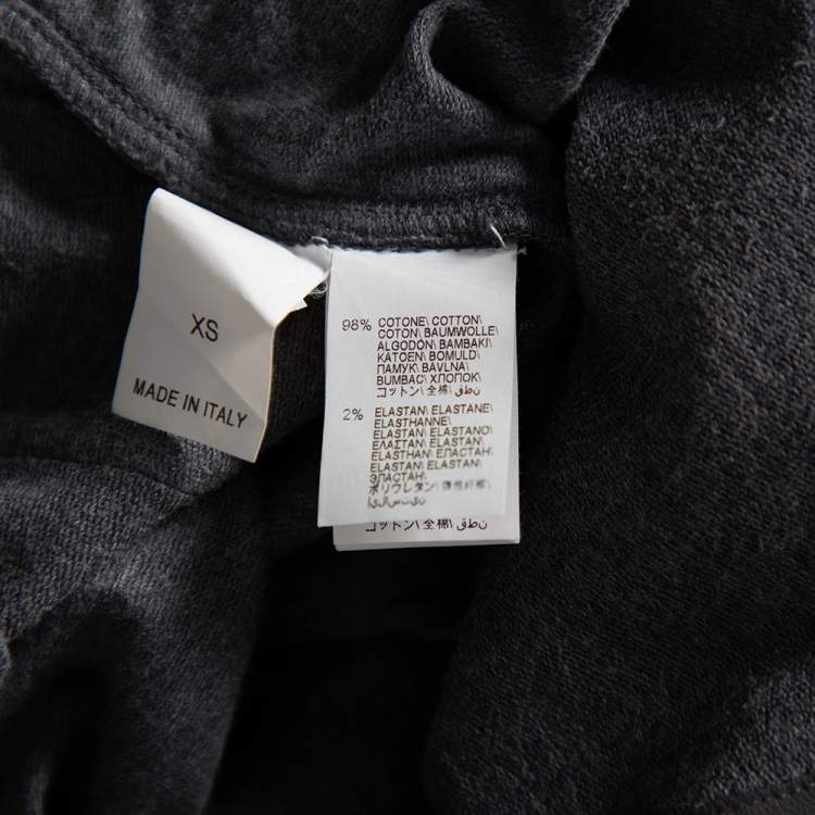 Pre Owned Brunello Cucinelli Grey Cotton Knit Lurex Trim Felpa Joggers XS