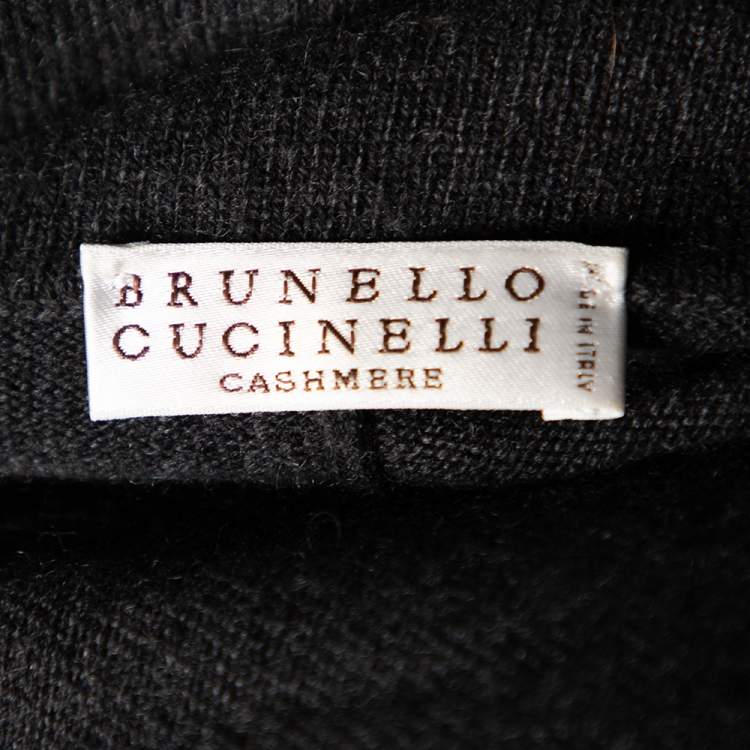 Pre Owned Brunello Cucinelli Color Block Cashmere Turtleneck Poncho (One Size)