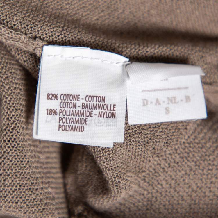 Pre Owned Brunello Cucinelli Light Brown Knit Embellished Detail Oversized Top M 