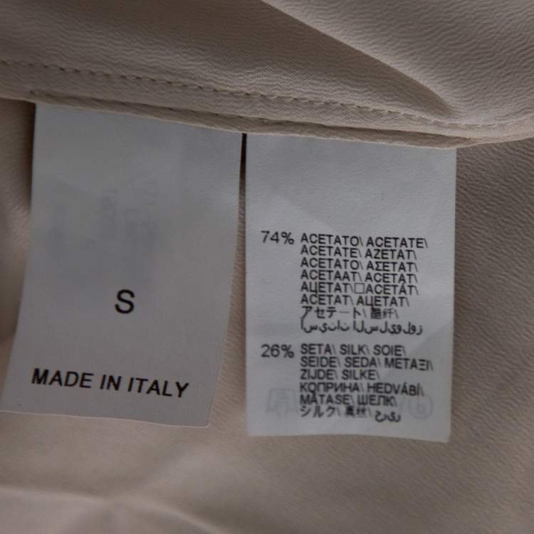 Pre Owned Brunello Cucinelli Off White Floral Embroidered & Embellished Open Knit Top S