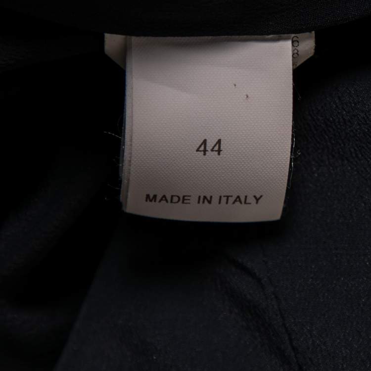 Pre Owned Brunello Cucinelli Blue Velvet & Satin Lapel Detailed Double Breasted Blazer M