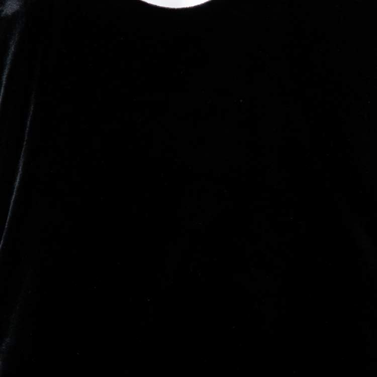 Pre Owned Brunello Cucinelli Black Velvet Feather Embellished Jumpsuit M